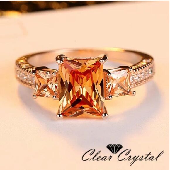 Rose Gold and Morganite Size 7 Ring NWOT - Picture 1 of 5